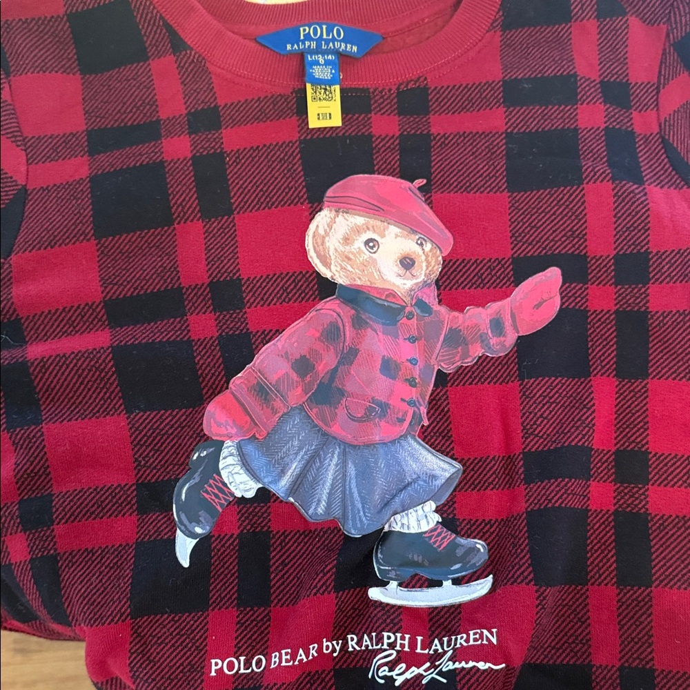 Polo Ralph Lauren Red Plaid Bear Sweater